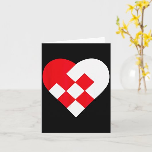 Julehjerte Danish Pleated Christmas Hearts  Kaart (Gele Bloem)