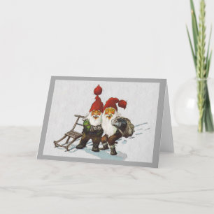 Julenisse Friends Sledding Feestdagen Kaart