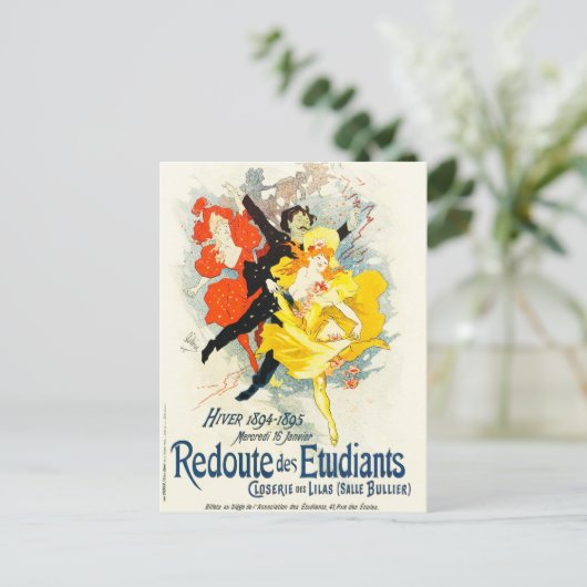 Jules Cheret Art Nouveau Briefkaart (Staand voorkant)