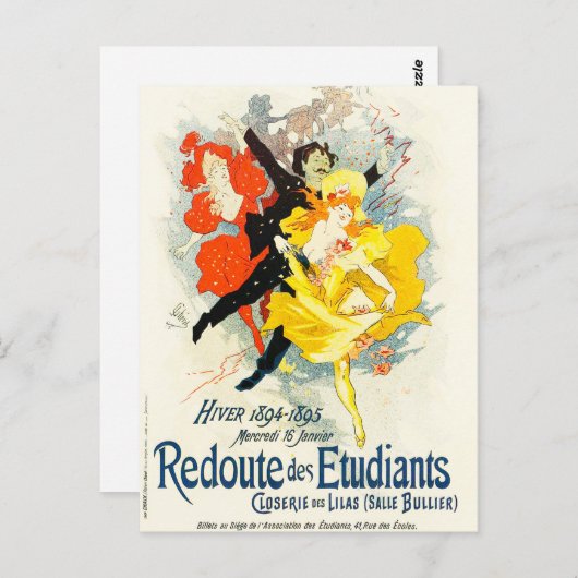 Jules Cheret Art Nouveau Briefkaart (Voorkant / Achterkant)