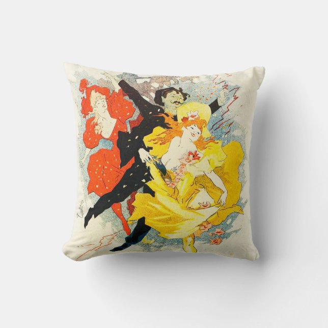 Jules Cheret Art Nouveau Kussen (Voorkant)