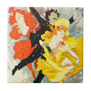 Jules Cheret Art Nouveau Tile Tegeltje