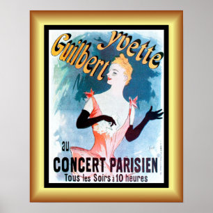 Jules Cheret ~ Art Nouveau ~ Yvette Guilbert Poster