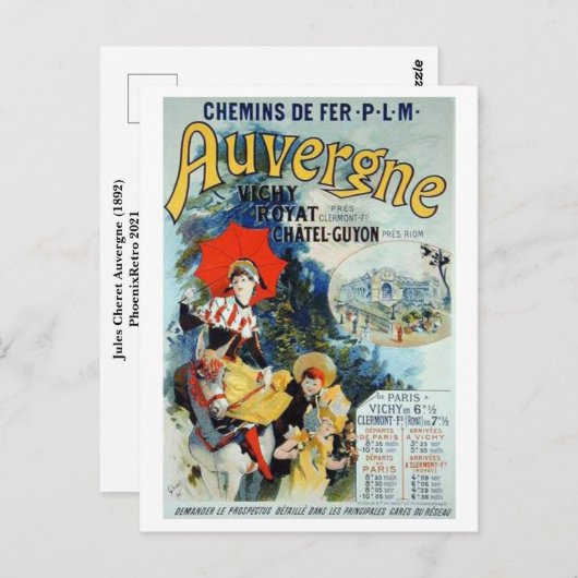 Jules Cheret Auvergne Briefkaart (Voorkant / Achterkant)