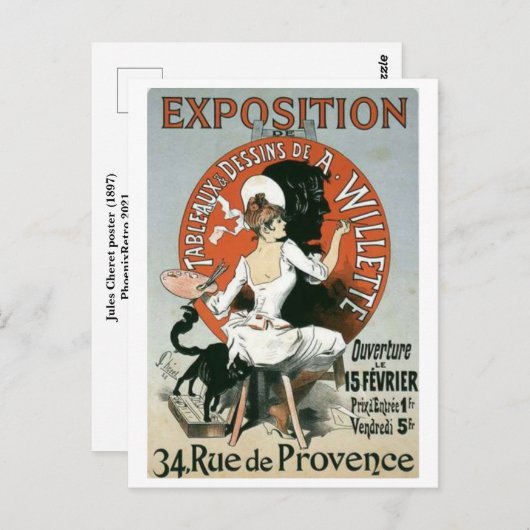 Jules Cheret Briefkaart (Voorkant / Achterkant)