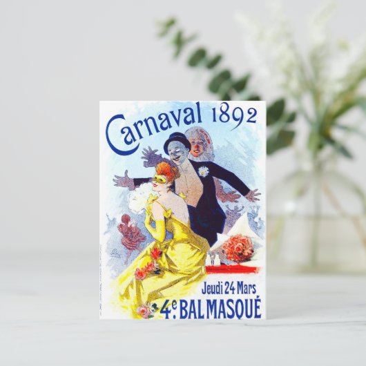 Jules Cheret Carnaval Briefkaart (Staand voorkant)