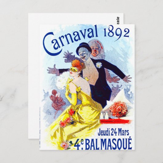 Jules Cheret Carnaval Briefkaart (Voorkant / Achterkant)