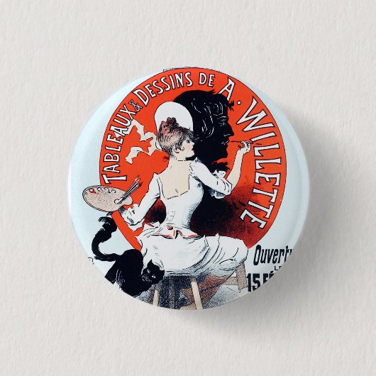 Jules Cheret Exposition Art Nouveau Button (Voorkant)