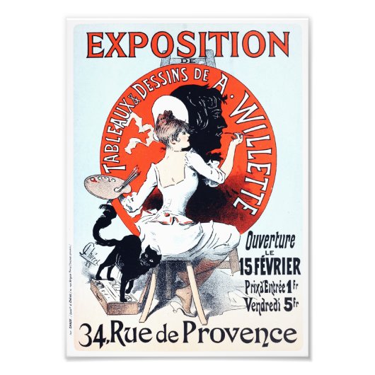 Jules Cheret Exposition Art Nouveau Print Foto Afdruk (Voorkant)