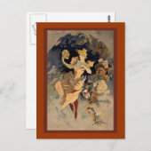 Jules Cheret "La Danse" 1891 Briefkaart (Voorkant / Achterkant)