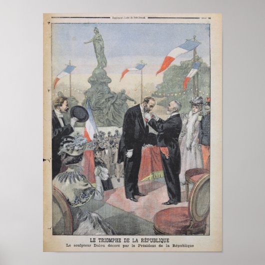 Jules Dalou wordt met een medaille uitgereikt Poster (Voorkant)