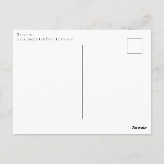 Jules Joseph LeFebvre, La Fiancée Briefkaart (Achterkant)