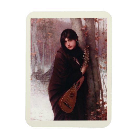 Jules Joseph Lefebvre, meisje met een Mandolin Art Magneet (Verticaal)