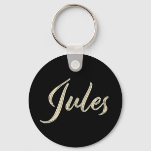 Jules Name whitegold Button Schlüsselanhänger Sleutelhanger