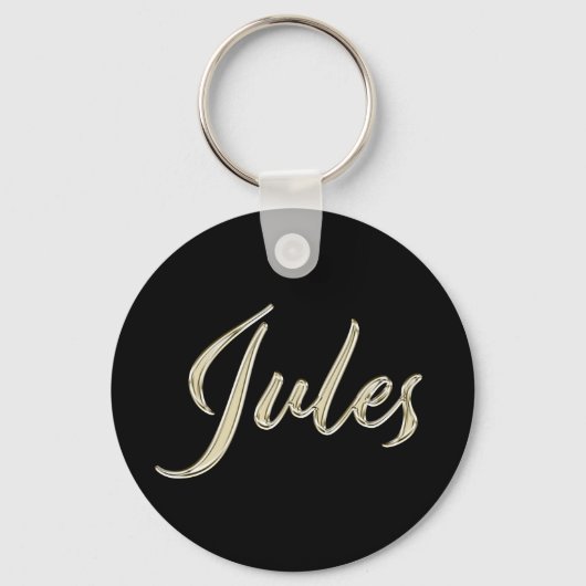 Jules Name whitegold Button Schlüsselanhänger Sleutelhanger (Voorkant)