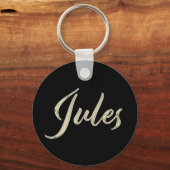 Jules Name whitegold Button Schlüsselanhänger Sleutelhanger (Voorkant)