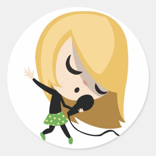Jules the Singer Ronde Sticker (Voorkant)