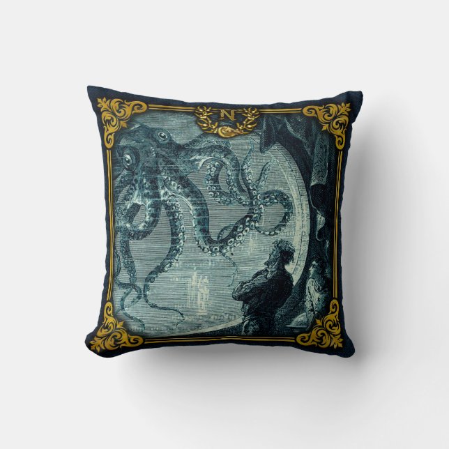 Jules Verne 20000 Leagues Worpkussen 2 Kussen (Voorkant)