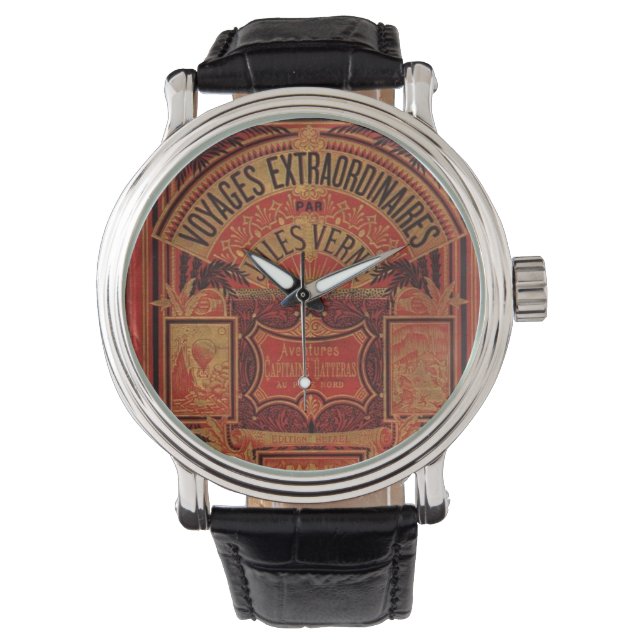 Jules Verne Buitengewoon Antiek boek reizen Horloge (Voorkant)