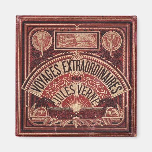 JULES VERNE "EXTRAORDINAIRE REIZEN" (1878) MAGNEET (Voorkant)