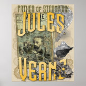 Jules Verne Father of Steampunk Poster (Voorkant)
