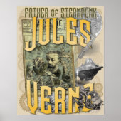 Jules Verne Father of Steampunk Poster (Voorkant)