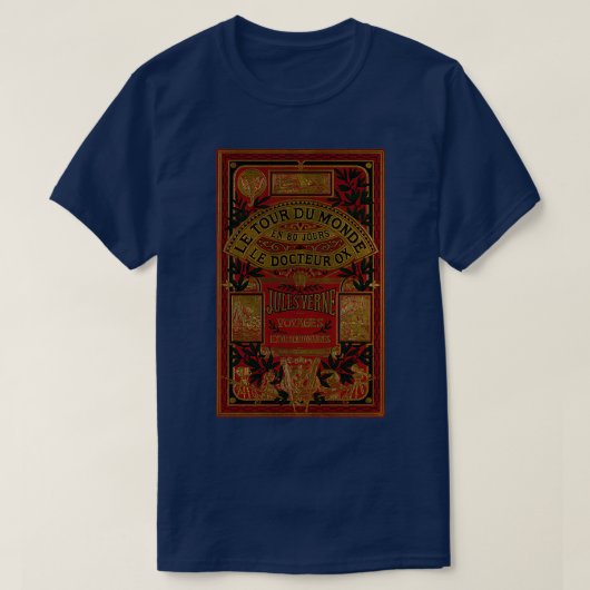Jules Verne over de hele wereld in 80 dagen T-shirt (Design voorkant)