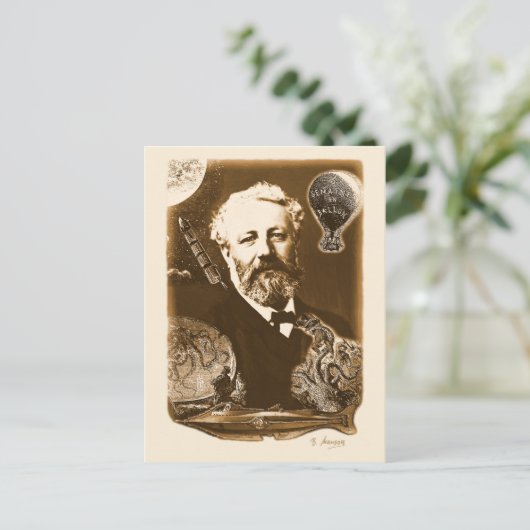 Jules Verne Tribute Briefkaart (Staand voorkant)