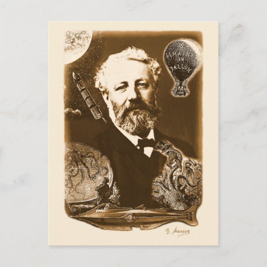 Jules Verne Tribute Briefkaart (Voorkant)