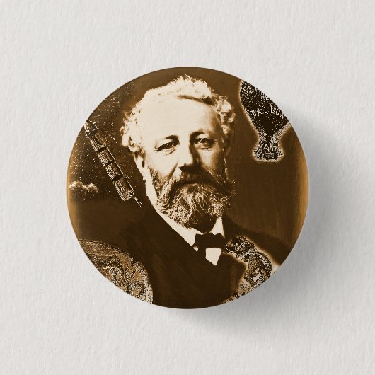 Jules Verne Tribute Ronde Button 3,2 Cm (Voorkant)