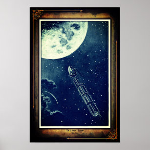 Jules Verne Van de Aarde tot het maan Poster