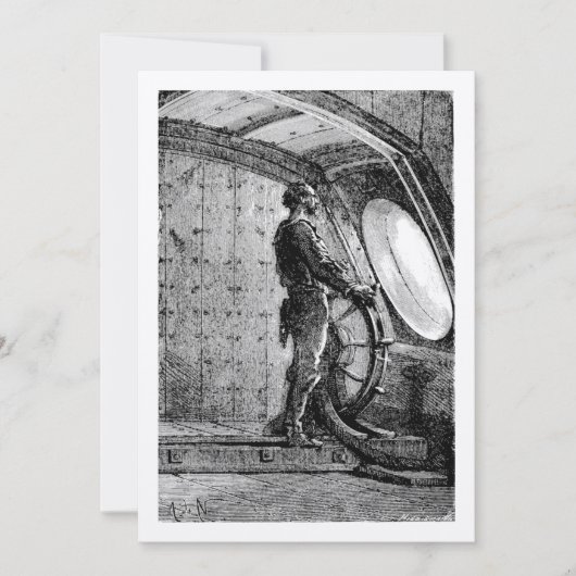 Jules Verne's kapitein Nemo Steering Nautilus Bedankkaart (Voorkant)