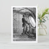 Jules Verne's kapitein Nemo Steering Nautilus Bedankkaart (Staand voorkant)