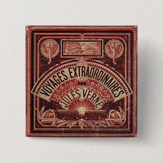 Jules Verne's "VOYAGES EXTRAORDINAIRES" Vierkante Button 5,1 Cm