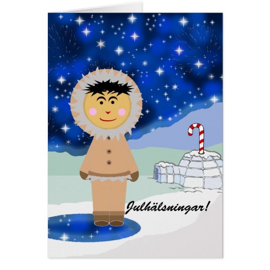 Julhälsningar kerstgroet in het Zweeds (Voorkant)