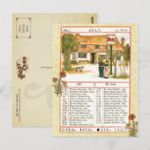 Juli 1884 Almanac.  Leo, de leeuw Briefkaart (Voorkant / Achterkant)