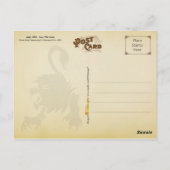 Juli 1884 Almanac.  Leo, de leeuw Briefkaart (Achterkant)