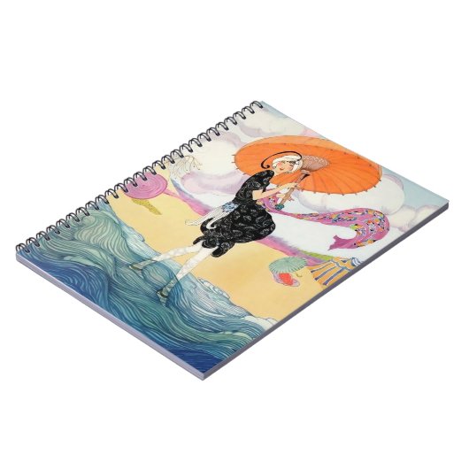 Juli 1919 Helen Dryden Mode Vrouw op het strand Notitieboek (Linkerzijde)