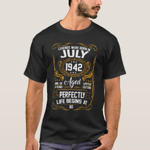 Juli 1942 80e verjaardag 80 jaar oud voor vrouwen t-shirt