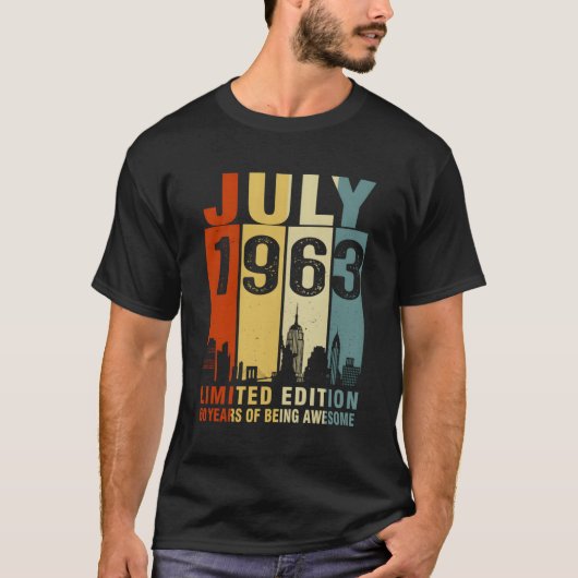 Juli 1963 60 jaar Geweldige T-shirt (Voorkant)