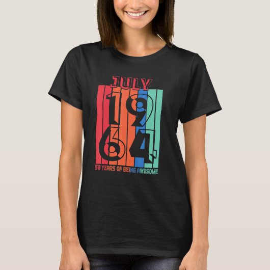 juli 1964 58 jaar Geweldige 1 T-shirt (Voorkant)