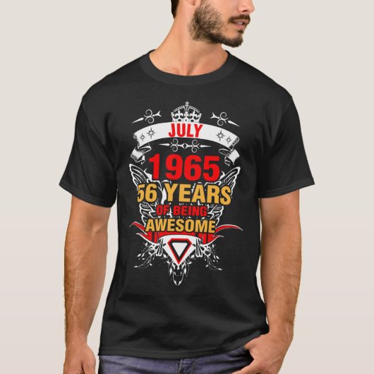 juli 1965 56 jaar Geweldige T-shirt (Voorkant)