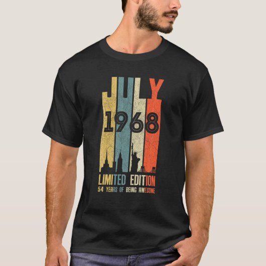 juli 1968 54 verjaardag van 54 jaar oud 1968 geboo t-shirt (Voorkant)