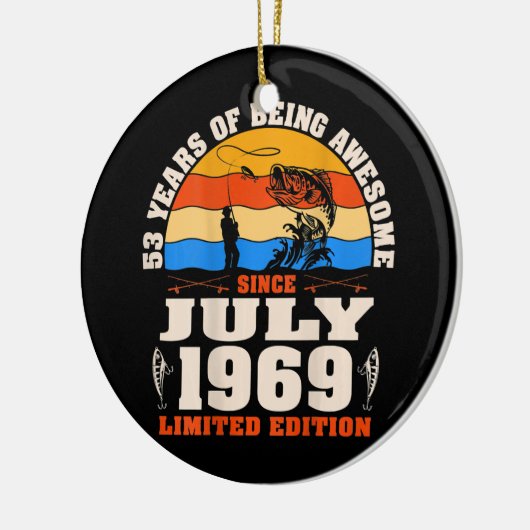  juli 1969 53 jaar oude Geviste Lover 53e Keramisch Ornament (Links)