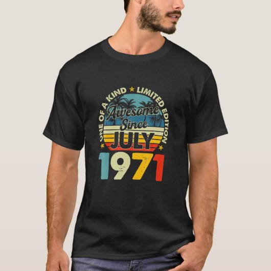  juli 1971 50 jaar oude 50e verjaardag t-shirt (Voorkant)