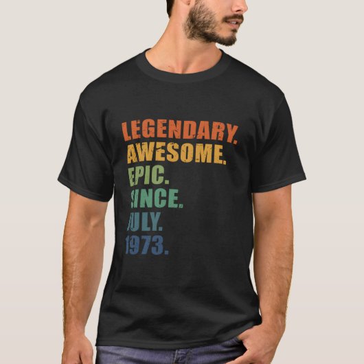 Juli 1973 50 Jaar Jubileum 50e T-shirt (Voorkant)