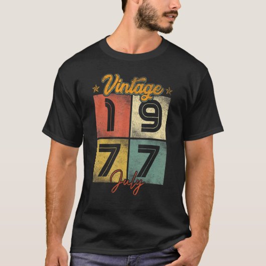 juli 1977 45 jaar oud t-shirt (Voorkant)