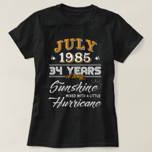 Juli 1985, 34 jaar zonneschijn t-shirt