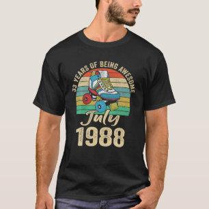 Juli 1988 33 jaar oud 33 jaar vogelkleding t-shirt