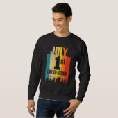 Juli 1 Limited Edition 1 juli Dag Maand 7 Retro Trui (Voorkant volledig)